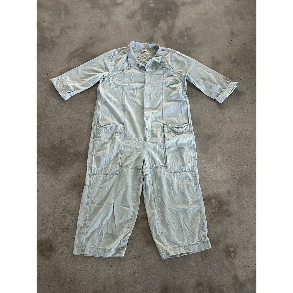 Free People - We The Free Margarita Jumpsuit Light Wash Denim Sz XL